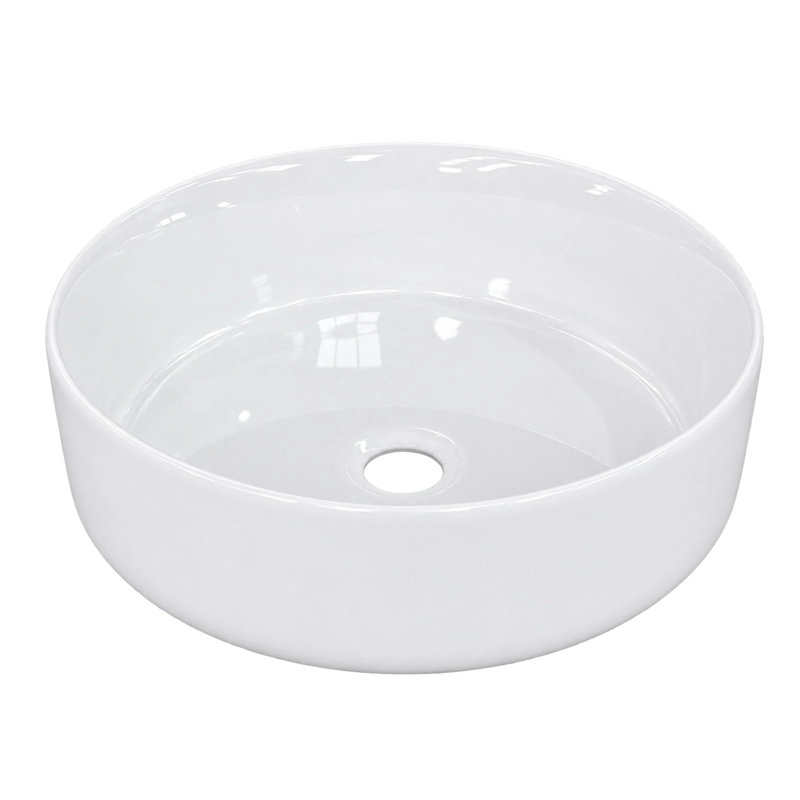 LAVAMANOS REDONDO SOBREPONER  LOZA 4040 BLANCO 40X12 CM - 1