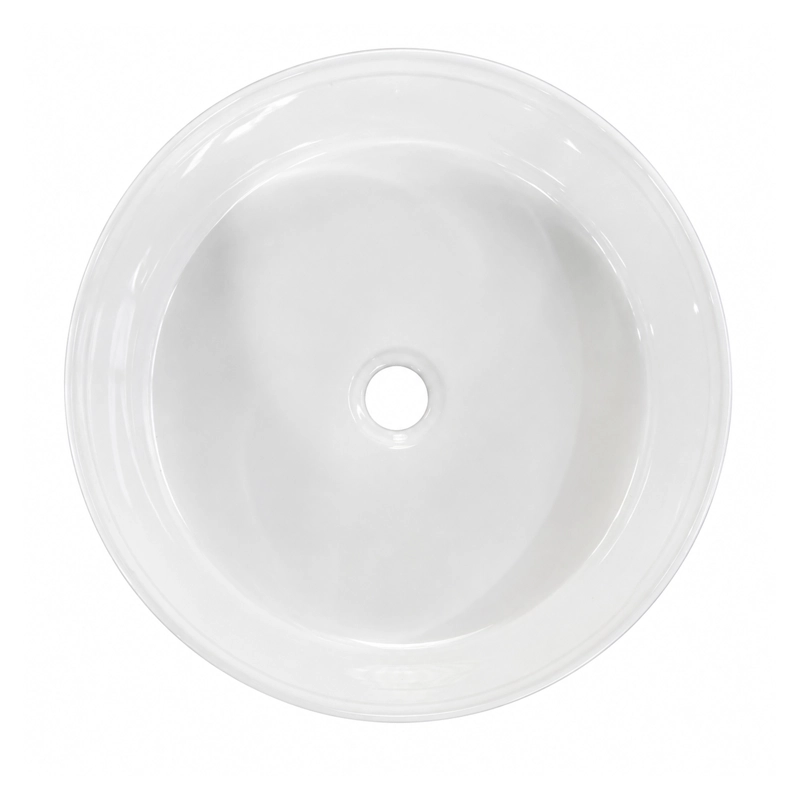 LAVAMANOS REDONDO SOBREPONER  LOZA 4040 BLANCO 40X12 CM - 6