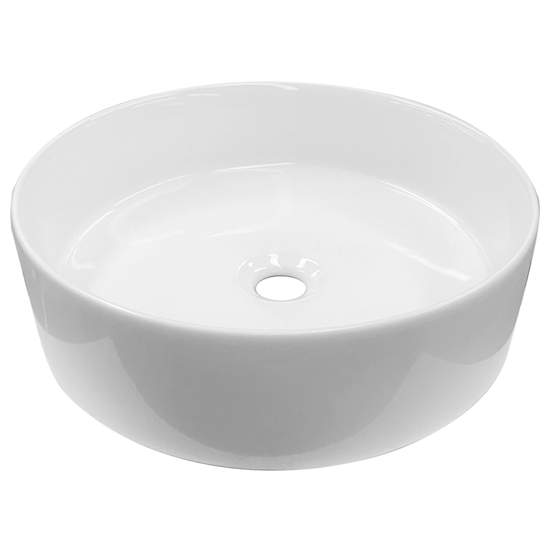 LAVAMANOS REDONDO SOBREPONER  LOZA 042DB BLANCO BRILLANTE 40X12,5 CM - 1
