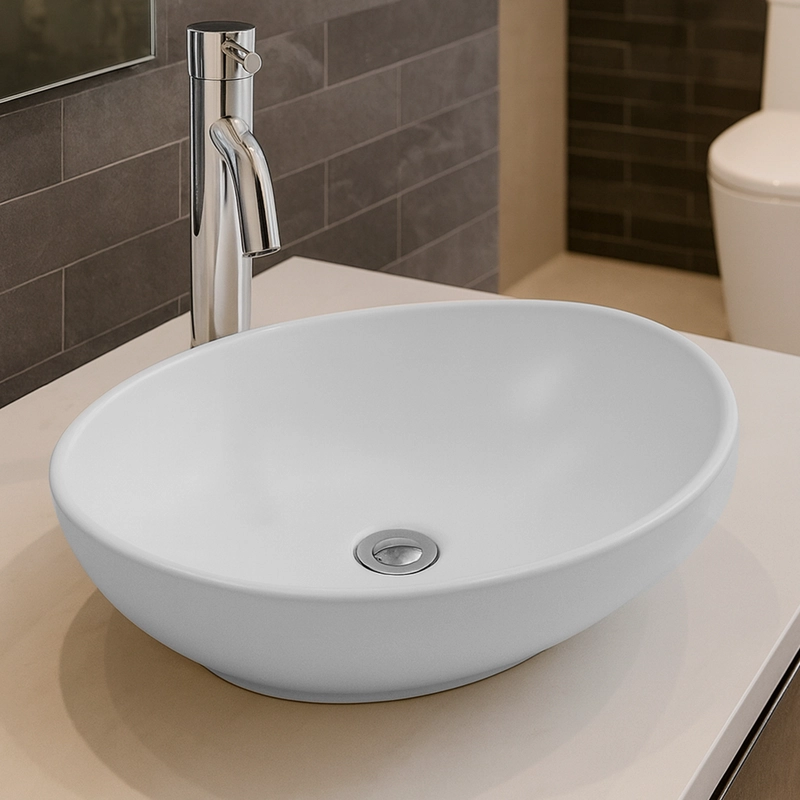 LAVAMANOS OVALADO SOBREPONER JOYTEK 8020 BLANCO 41,5X33X13 CM - 2