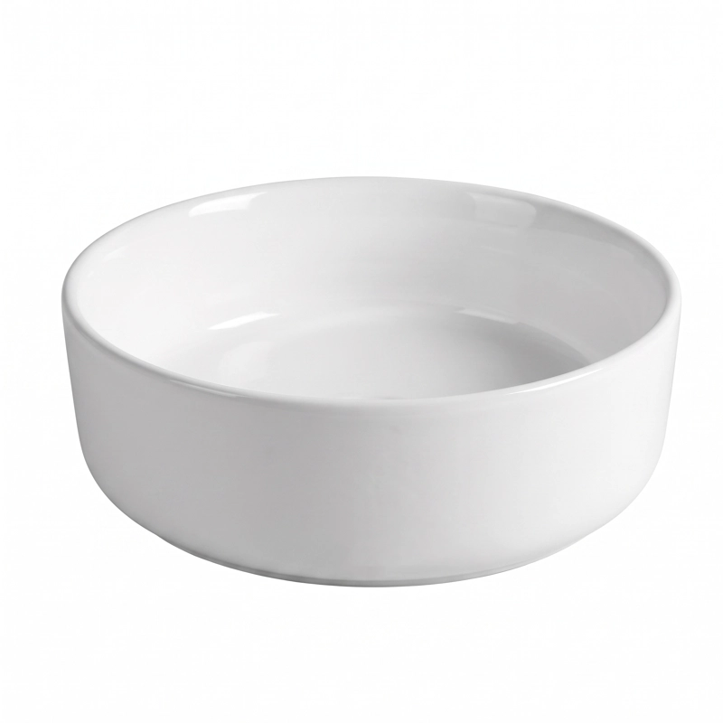 LAVAMANOS REDONDO SOBREPONER  LOZA 042AB BLANCO BRILLANTE 36X12 CM - 3