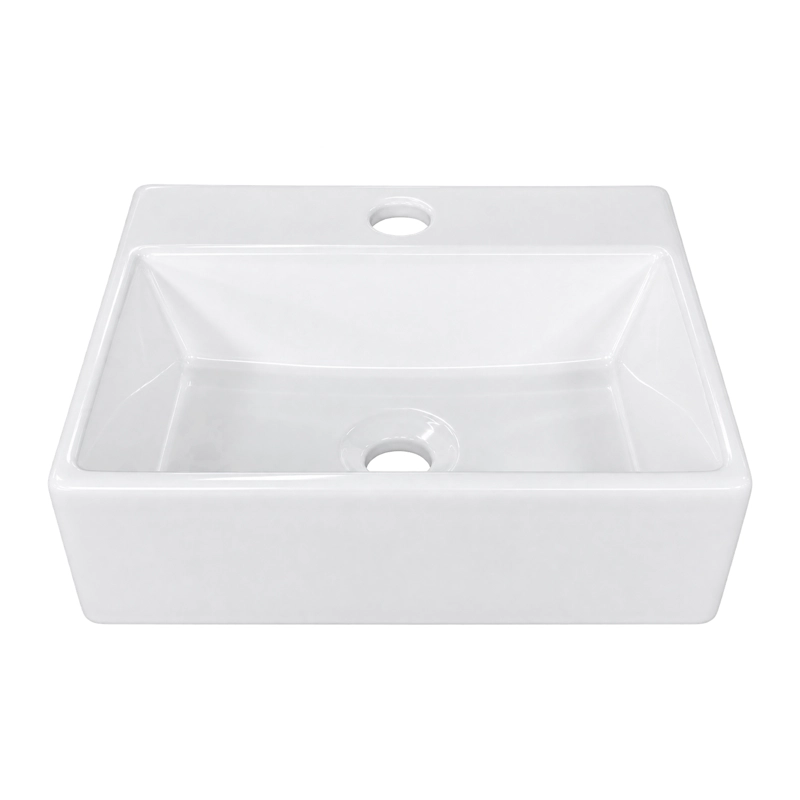 LAVAMANOS RECTANGULAR SOBREPONER  LOZA 3329 BLANCO 34X30X12 CM - 1