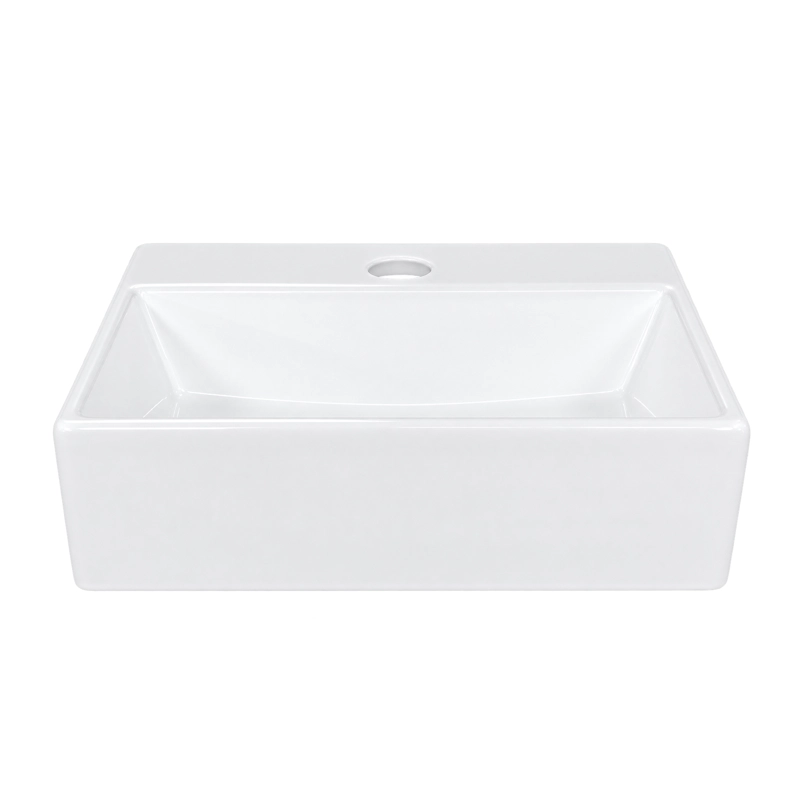 LAVAMANOS RECTANGULAR SOBREPONER  LOZA 3329 BLANCO 34X30X12 CM - 6