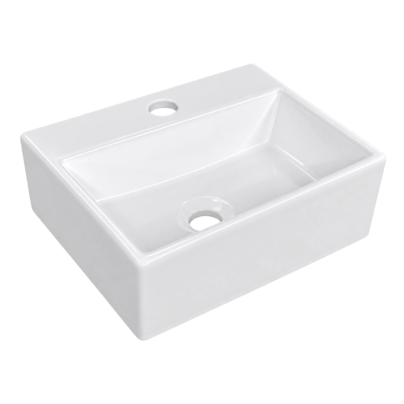 LAVAMANOS RECTANGULAR SOBREPONER  LOZA 3329 BLANCO 34X30X12 CM - 7