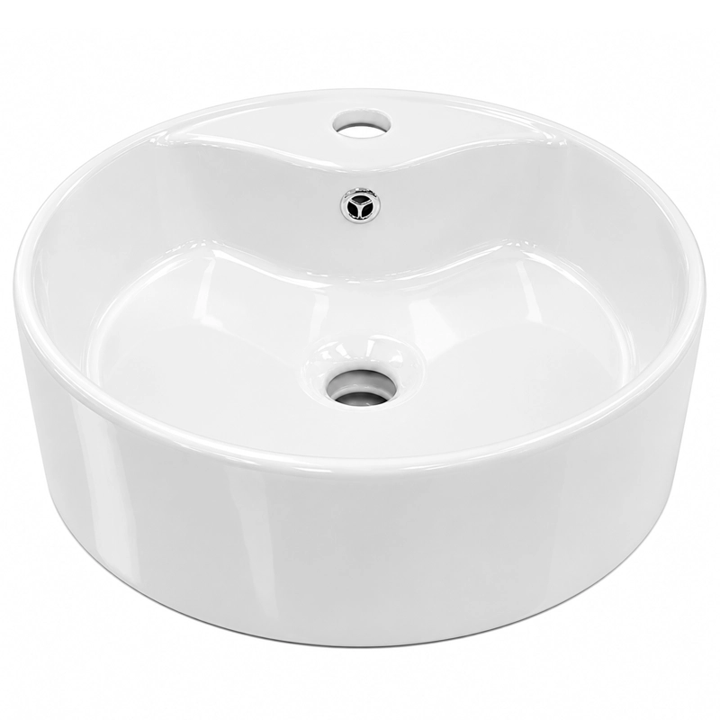 LAVAMANOS REDONDO SOBREPONER  LOZA 4141 BLANCO 41X15 CM - 1