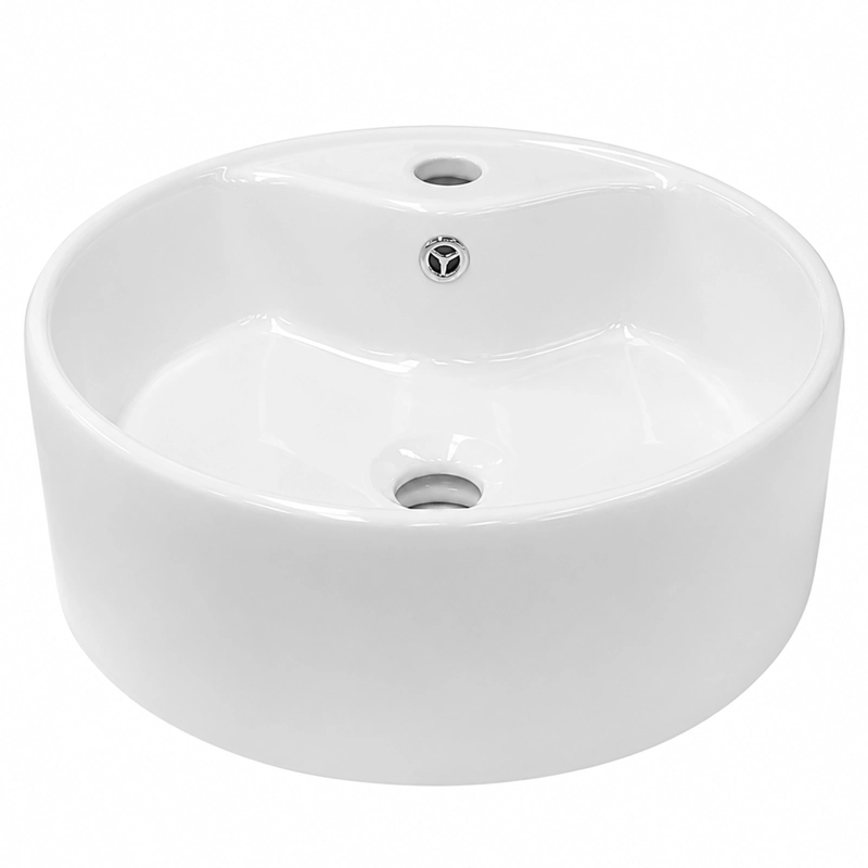 LAVAMANOS REDONDO SOBREPONER  LOZA 4141 BLANCO 41X15 CM - 3