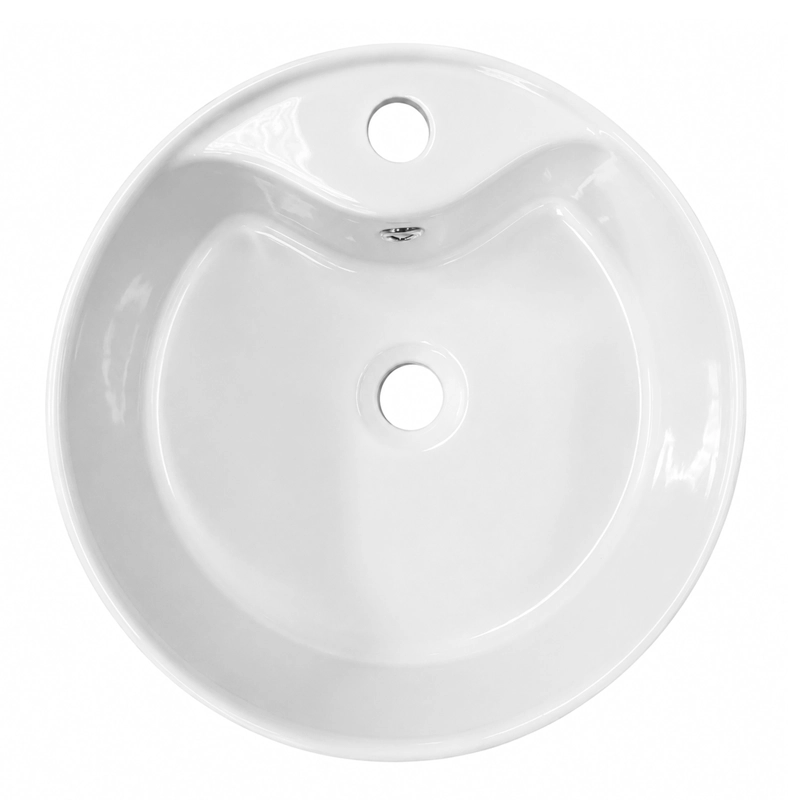LAVAMANOS REDONDO SOBREPONER  LOZA 4141 BLANCO 41X15 CM - 7