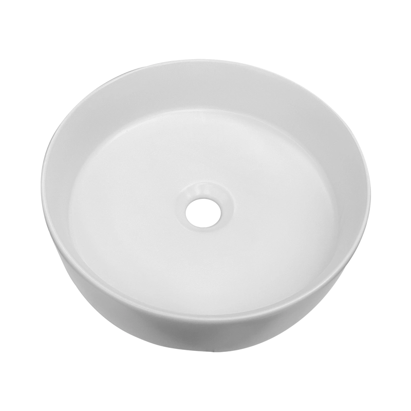 LAVAMANOS REDONDO SOBREPONER  LOZA 042A BLANCO MATE 36X12 CM - 1