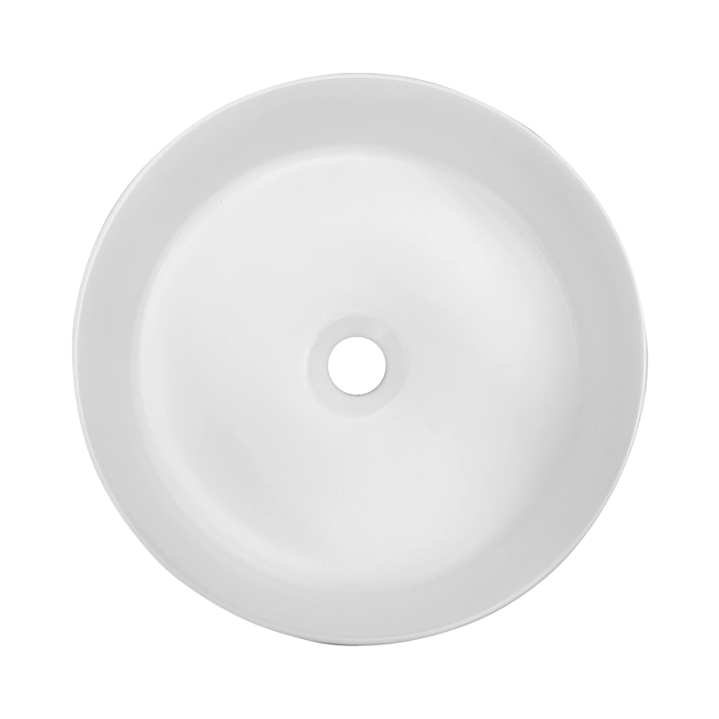 LAVAMANOS REDONDO SOBREPONER  LOZA 042A BLANCO MATE 36X12 CM - 6