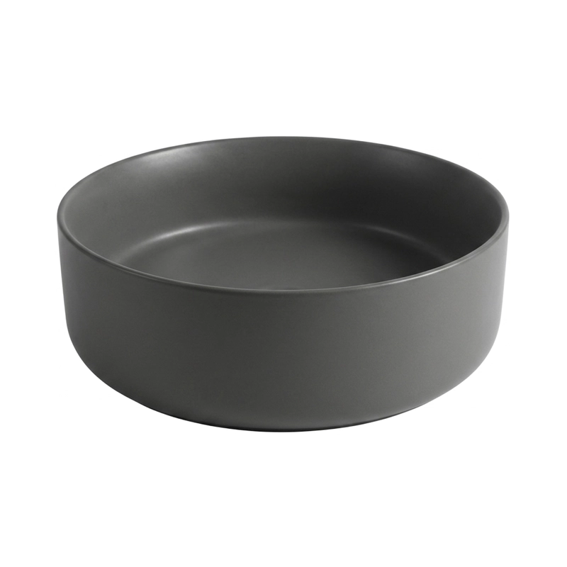 LAVAMANOS REDONDO SOBREPONER  LOZA 042AG GRIS MATE 36X12 CM - 4