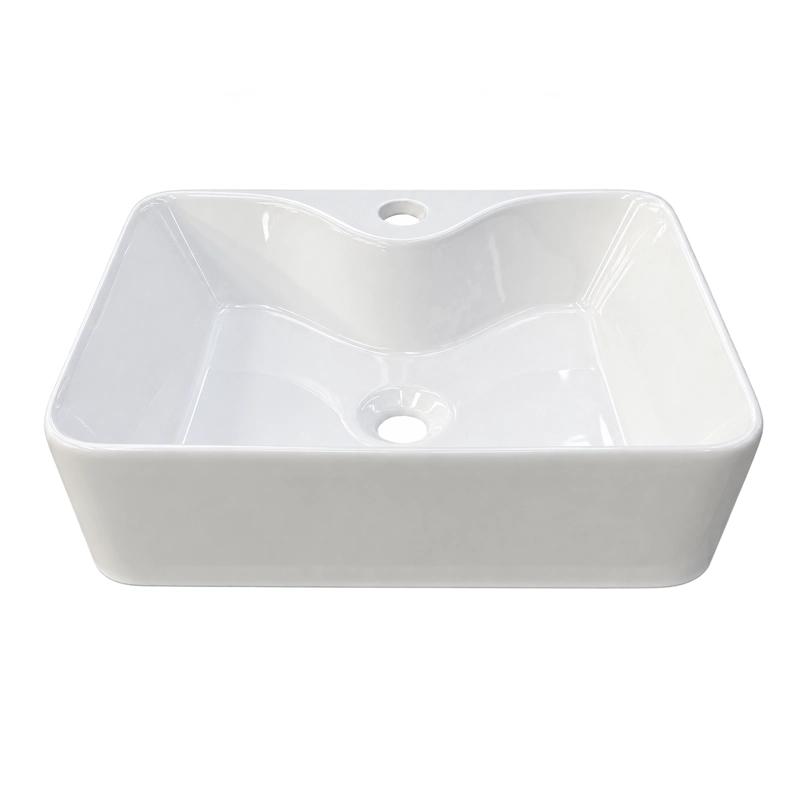 LAVAMANOS RECTANGULAR SOBREPONER JOYTEK LOZA 104B BLANCO 48X38X13,5 CM - 1