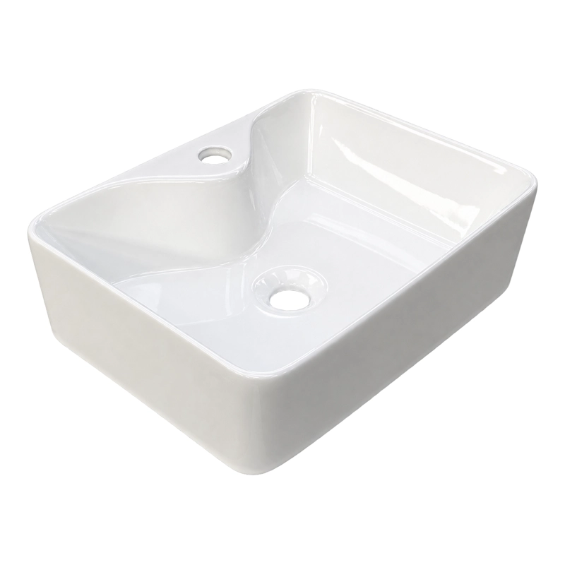 LAVAMANOS RECTANGULAR SOBREPONER JOYTEK LOZA 104B BLANCO 48X38X13,5 CM - 6