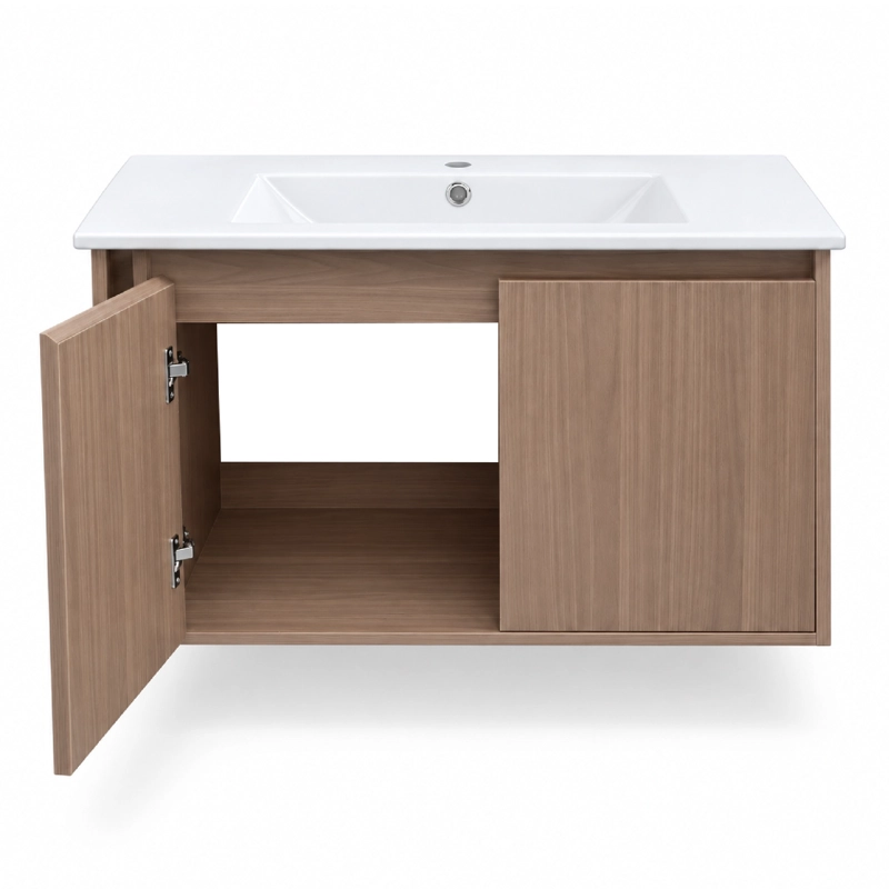 MUEBLE VANITORIO AUSTIN NOGAL OSCURO CON 2 PUERTAS 80X47X52 CM (INCLUYE CUBIERTA DE LOZA) - 6
