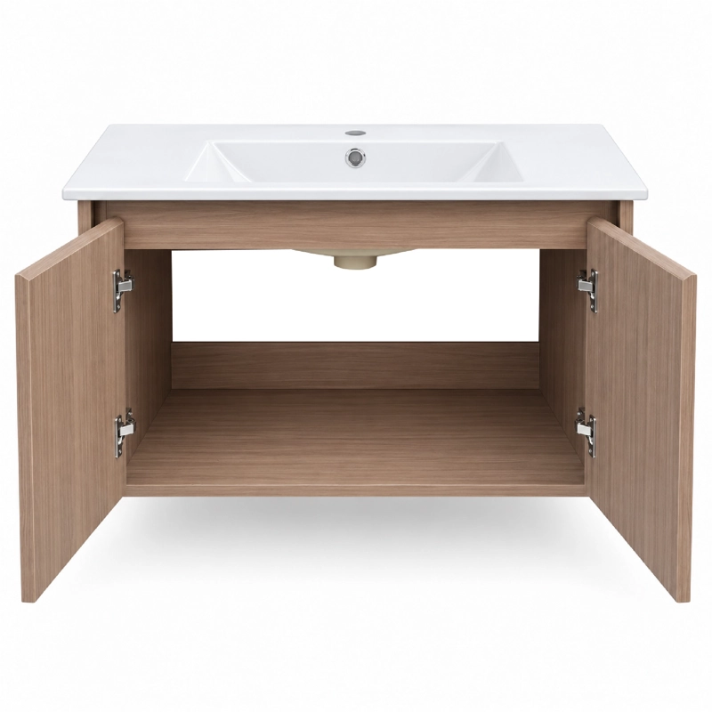 MUEBLE VANITORIO AUSTIN NOGAL OSCURO CON 2 PUERTAS 80X47X52 CM (INCLUYE CUBIERTA DE LOZA) - 7