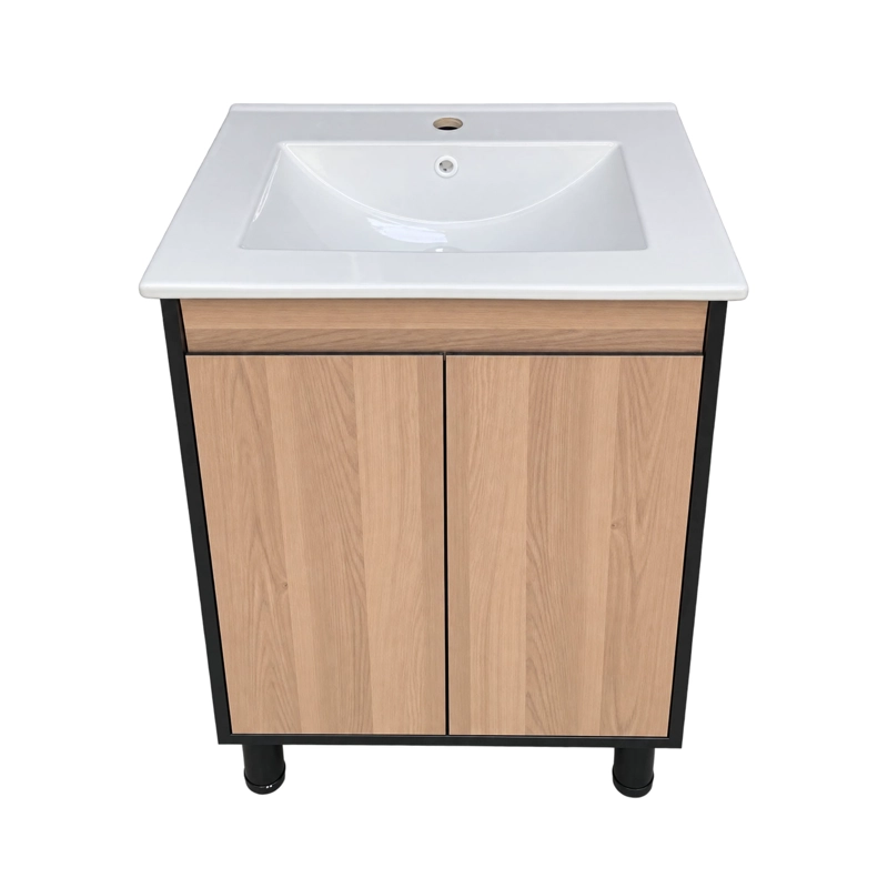 MUEBLE DE BAÑO ALTAIR NOGAL CLARO CON CUBIERTA 60X46X84 CM - 1