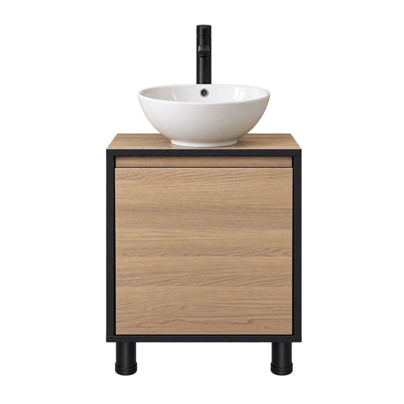 MUEBLE DE BAÑO ALTAIR NOGAL CLARO CON LAVAMANOS SOBREPONER 50X46X72 CM - 6