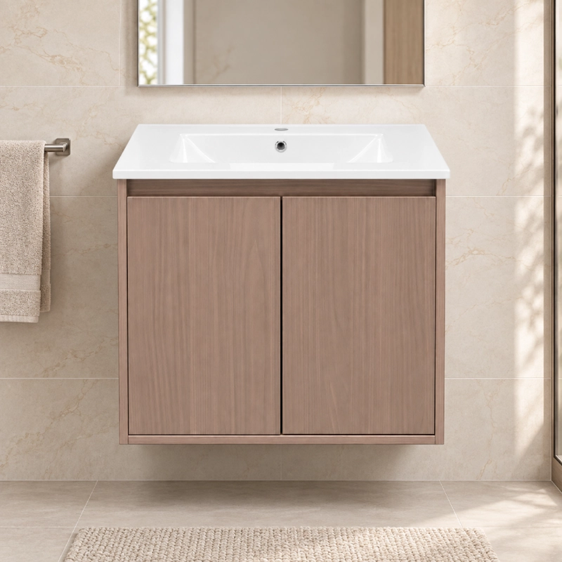 MUEBLE VANITORIO AUSTIN NOGAL OSCURO CON 2 PUERTAS 60X47X52 CM (INCLUYE CUBIERTA DE LOZA) - 3