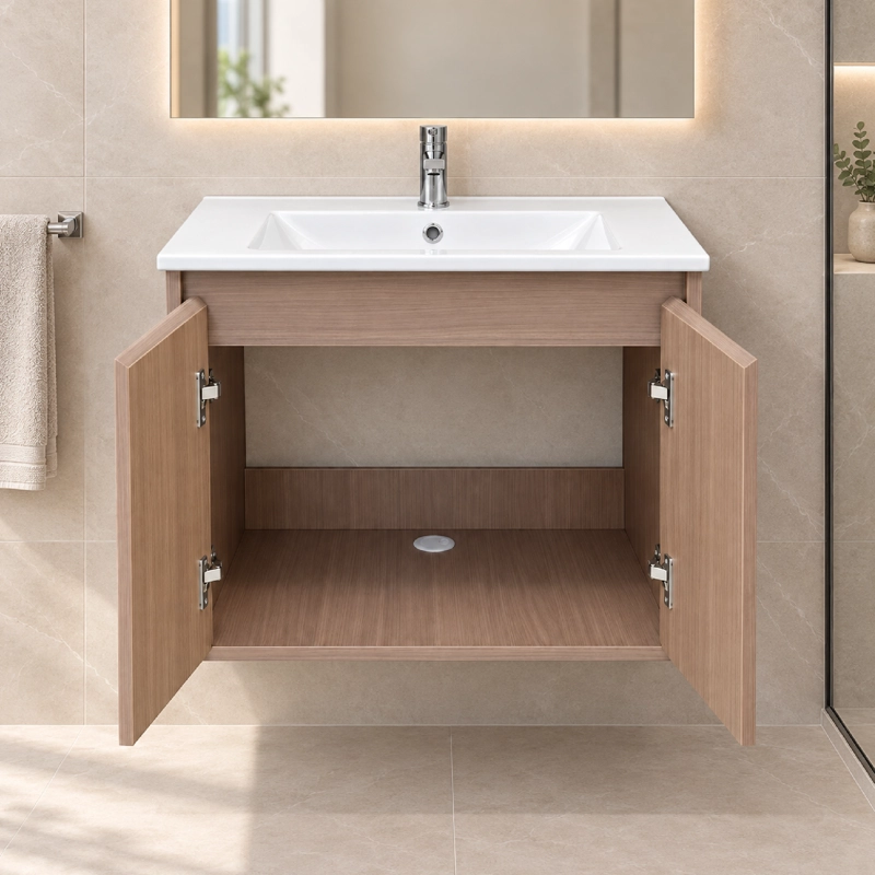 MUEBLE VANITORIO AUSTIN NOGAL OSCURO CON 2 PUERTAS 60X47X52 CM (INCLUYE CUBIERTA DE LOZA) - 5