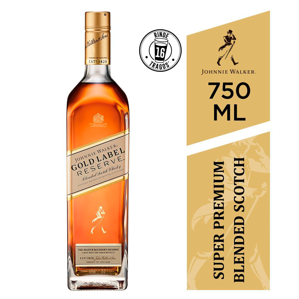 WHISKY JOHNNIE WALKER BOTELLA VIDRIO 750 CC GOLD LABEL 40° - 3