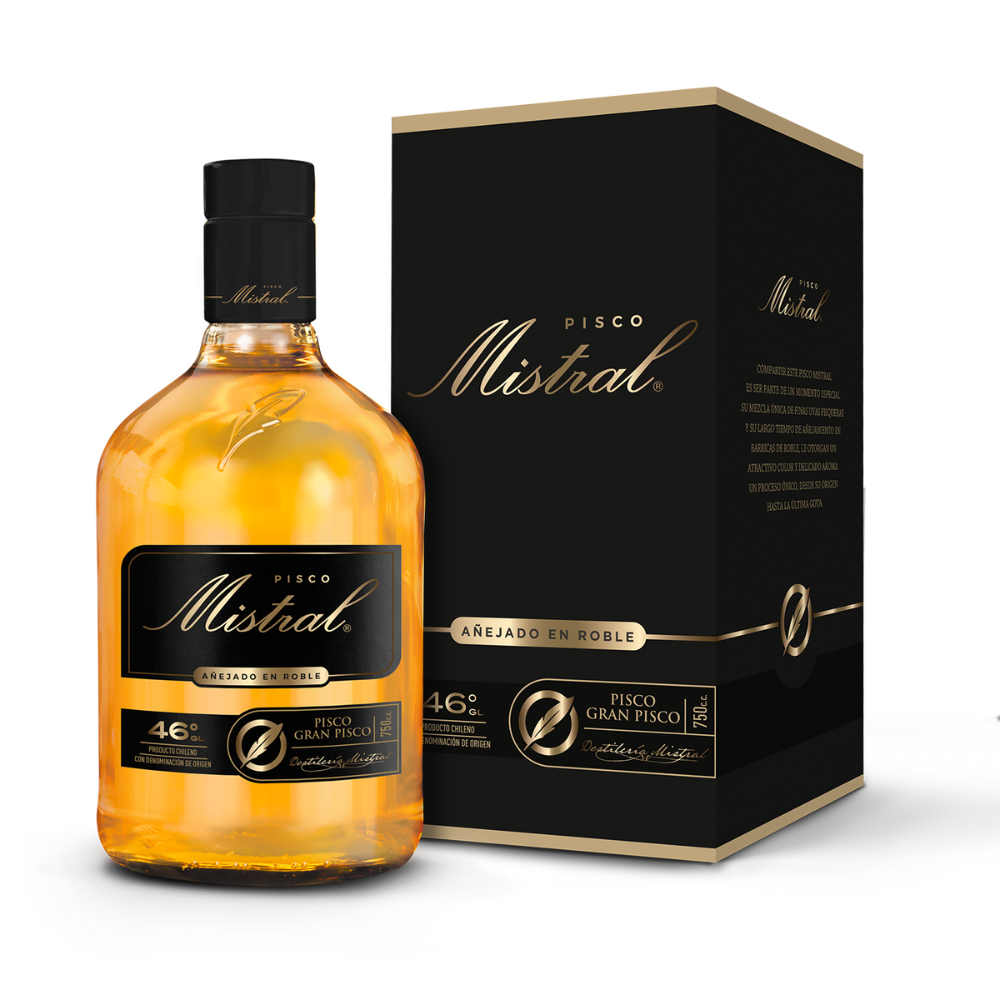 PISCO MISTRAL BOTELLA VIDRIO 750 CC 46° - 1