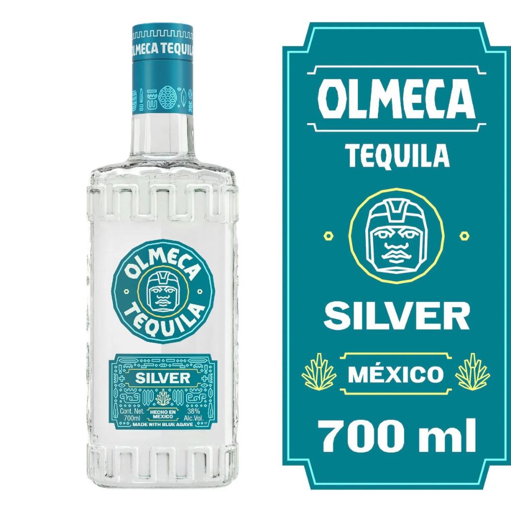 TEQUILA OLMECA BOTELLA VIDRIO 700 CC BLANCO 40° - 1