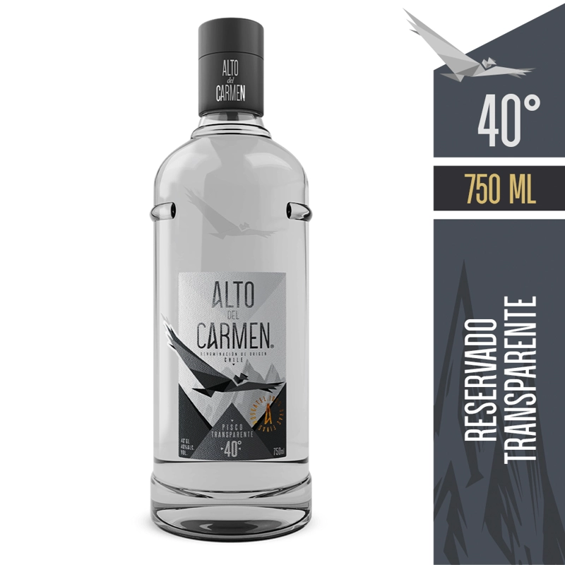 PISCO ALTO DEL CARMEN TRANSPARENTE 40° 750CC - 1