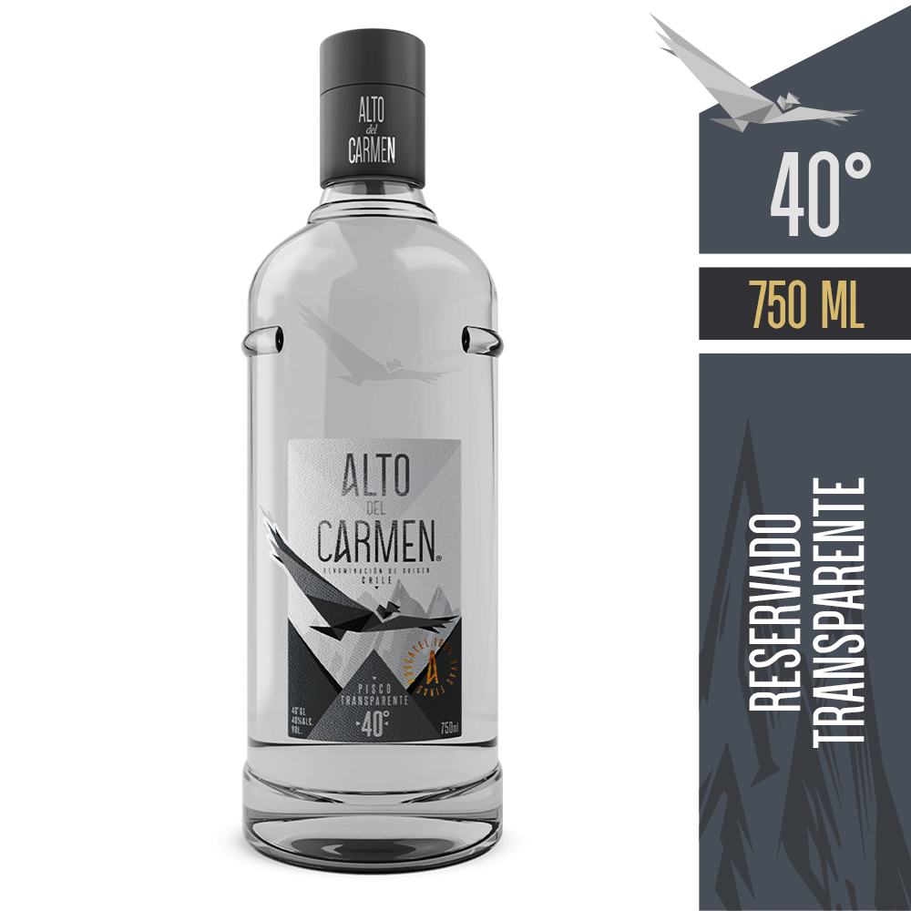 PISCO ALTO DEL CARMEN TRANSPARENTE 40° 750CC - 1