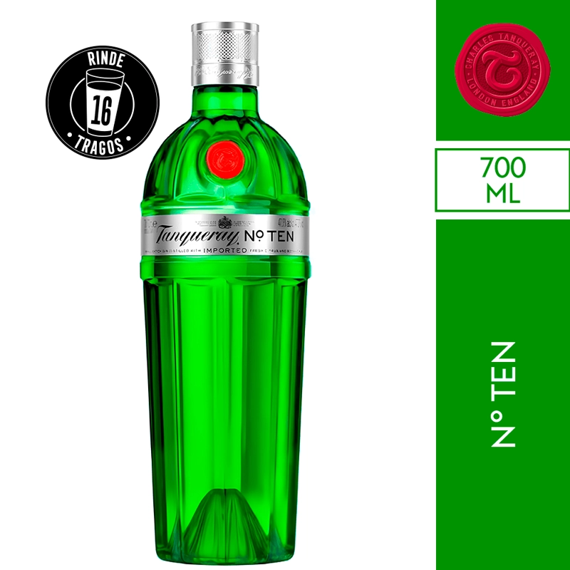 GIN TANQUERAY BOTELLA VIDRIO 750 CC TEN 43° - 1