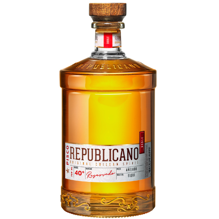 PISCO REPUBLICANO BOTELLA VIDRIO 750 CC RESERVADO ENVEJECIDO 40° - 1
