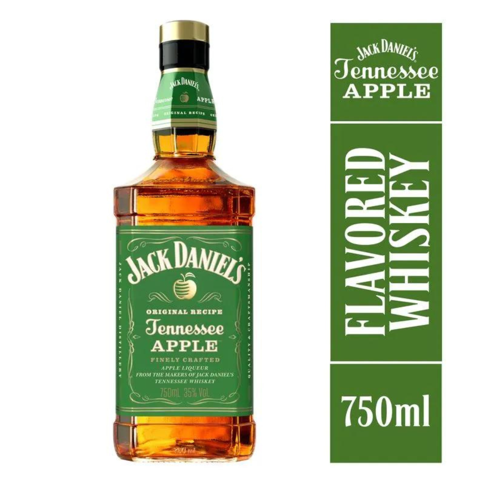 WHISKY JACK DANIEL'S BOTELLA VIDRIO 750 CC DANIELS APPLE 40° WHISKEY - 1