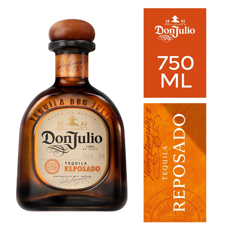 TEQUILA REPOSADO DON JULIO BOTELLA VIDRIO 750 CC 40° - 1