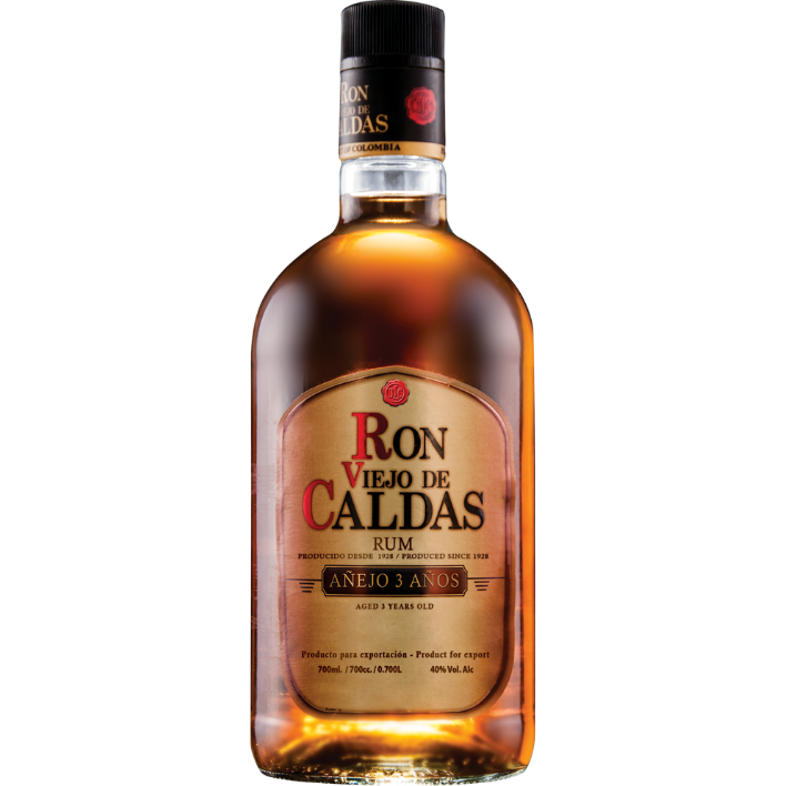 RON VIEJO DE CALDAS BOTELLA VIDRIO 700 CC 3 AÑOS 40° - 1