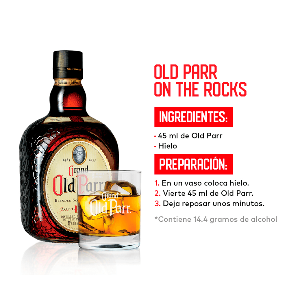 WHISKY OLD PARR BOTELLA VIDRIO 750 CC 12 AÑOS 40° - 2