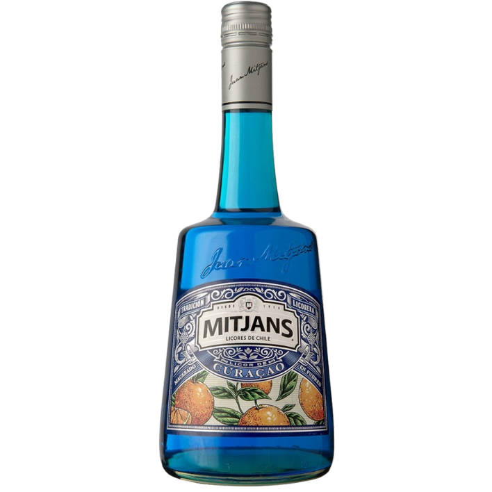 LICOR MITJANS BOTELLA VIDRIO 750 CC BLUE CURACAO 20° - 1