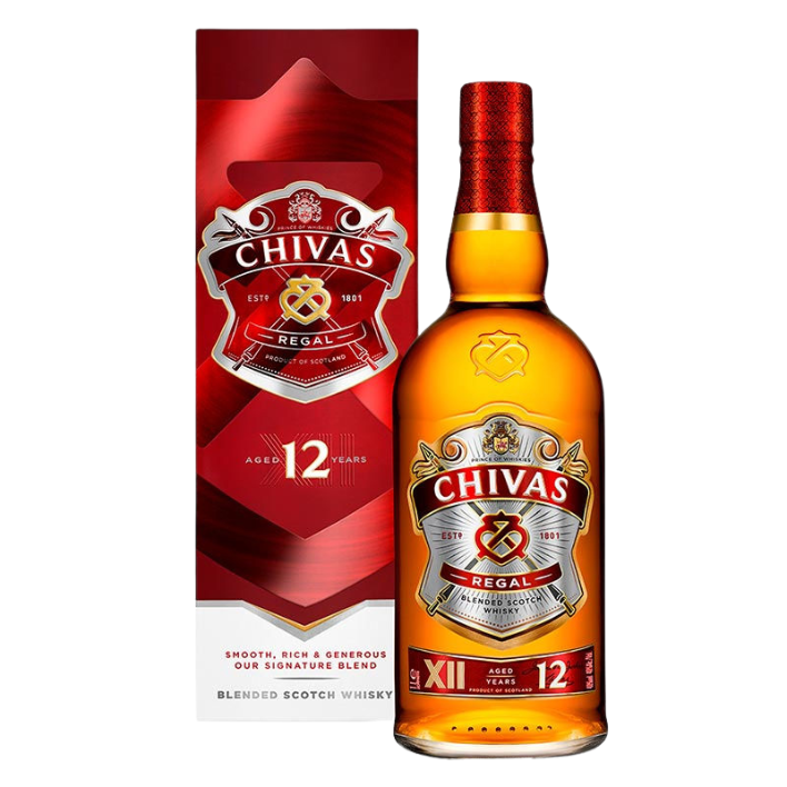 WHISKY CHIVAS REGAL BOTELLA VIDRIO 1000 CC 12 AÑOS 40° - 1