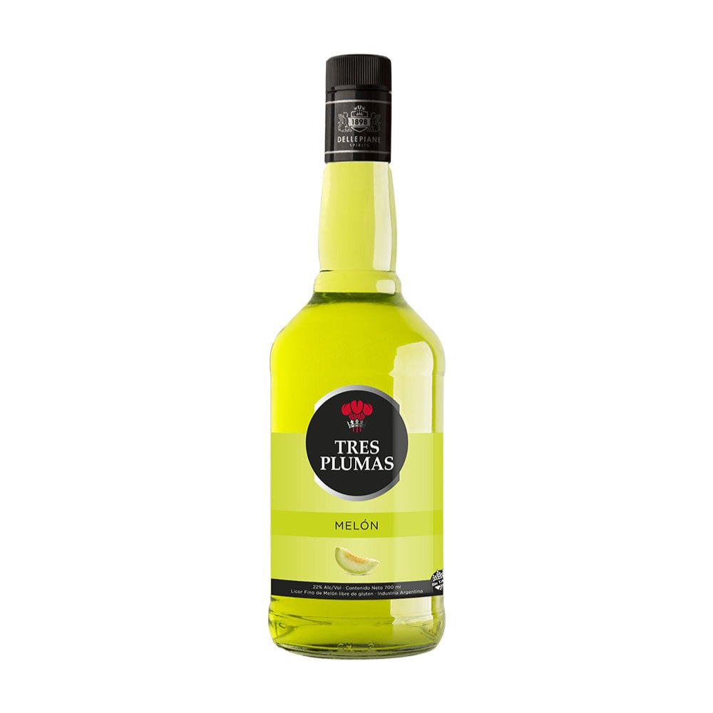 LICOR TRES PLUMAS LICOR DE MELON 24° 700CC - 1