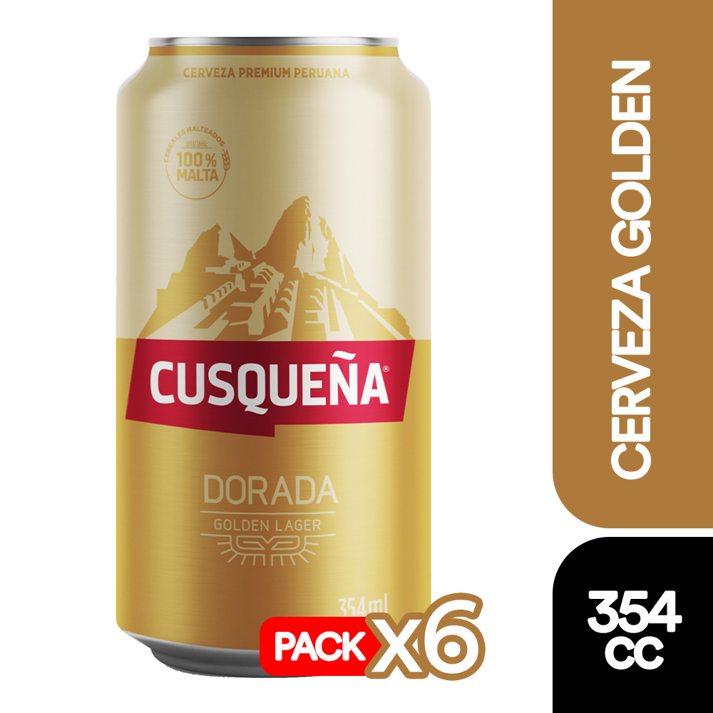 6X CERVEZA CUSQUEÑA LATA 4,8° 354CC - 3