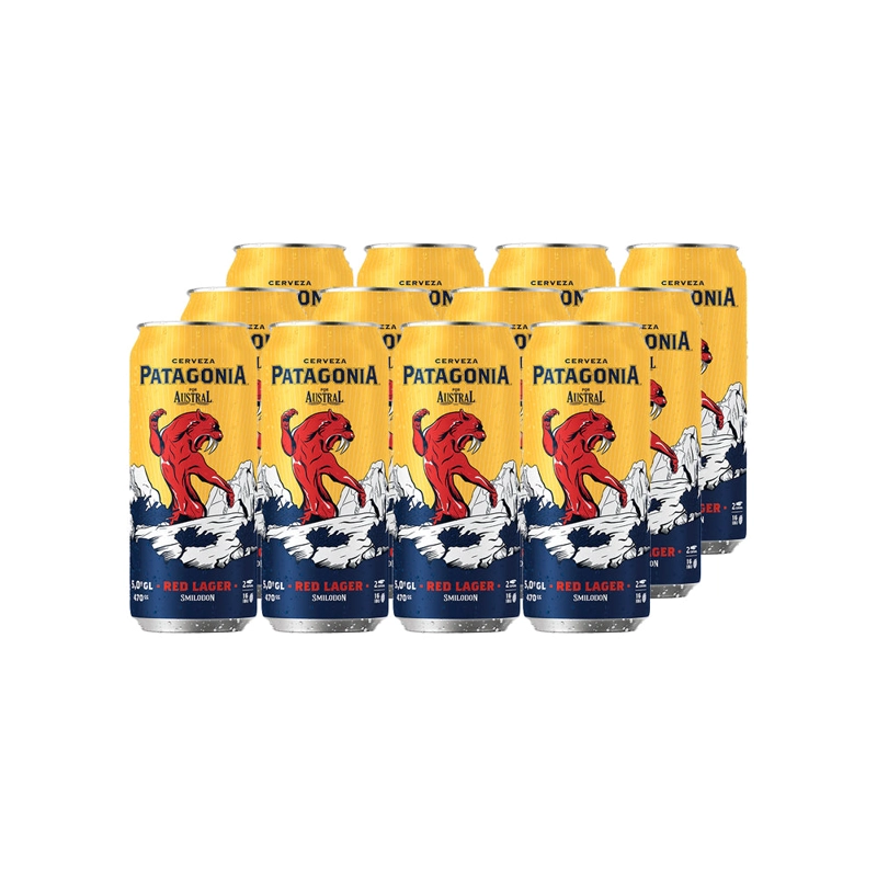 CERVEZA AUSTRAL LAGER LATA 470 CC 12 UN PATAGONIA RED 5° - 1