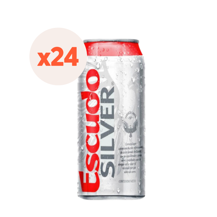 CERVEZA ESCUDO LAGER LATA 473 CC 24 UN SILVER 5° - 1