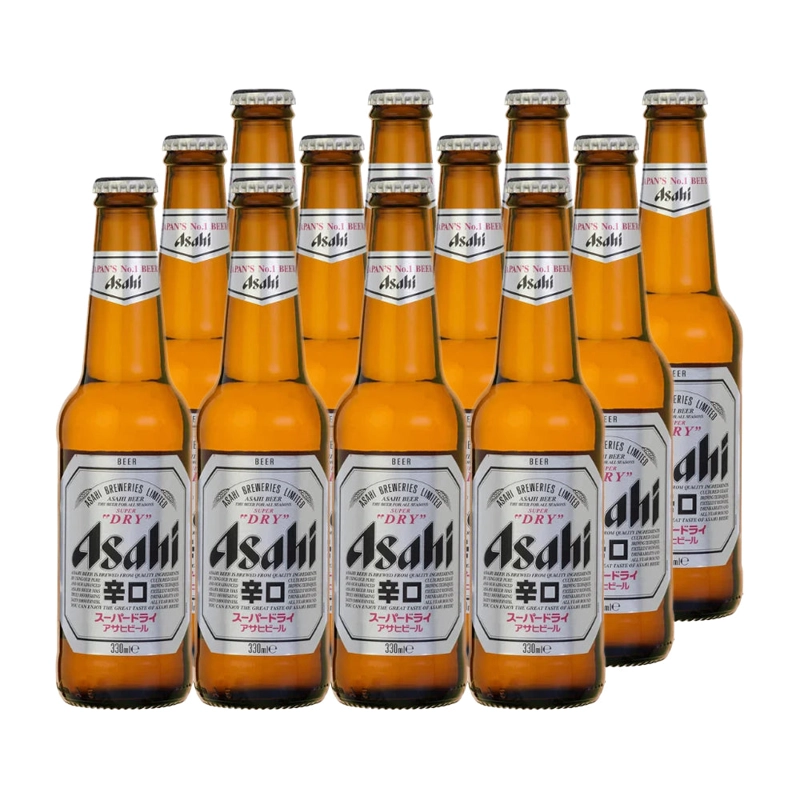 CERVEZA ASAHI LAGER BOTELLA 330 CC 12 UN 5.2° - 1