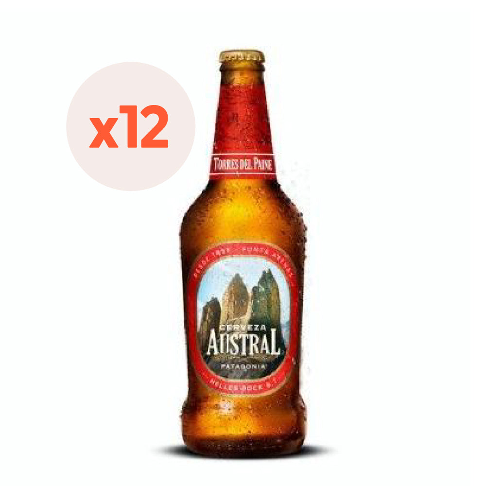 CERVEZA AUSTRAL LAGER BOTELLA 500 CC 12 UN TORRES DEL PAINE 6.1° - 1