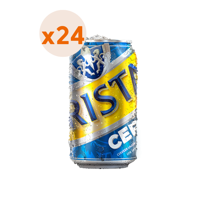 CERVEZA CRISTAL LAGER SIN ALCOHOL LATA 350 CC 24 UN 0° - 1
