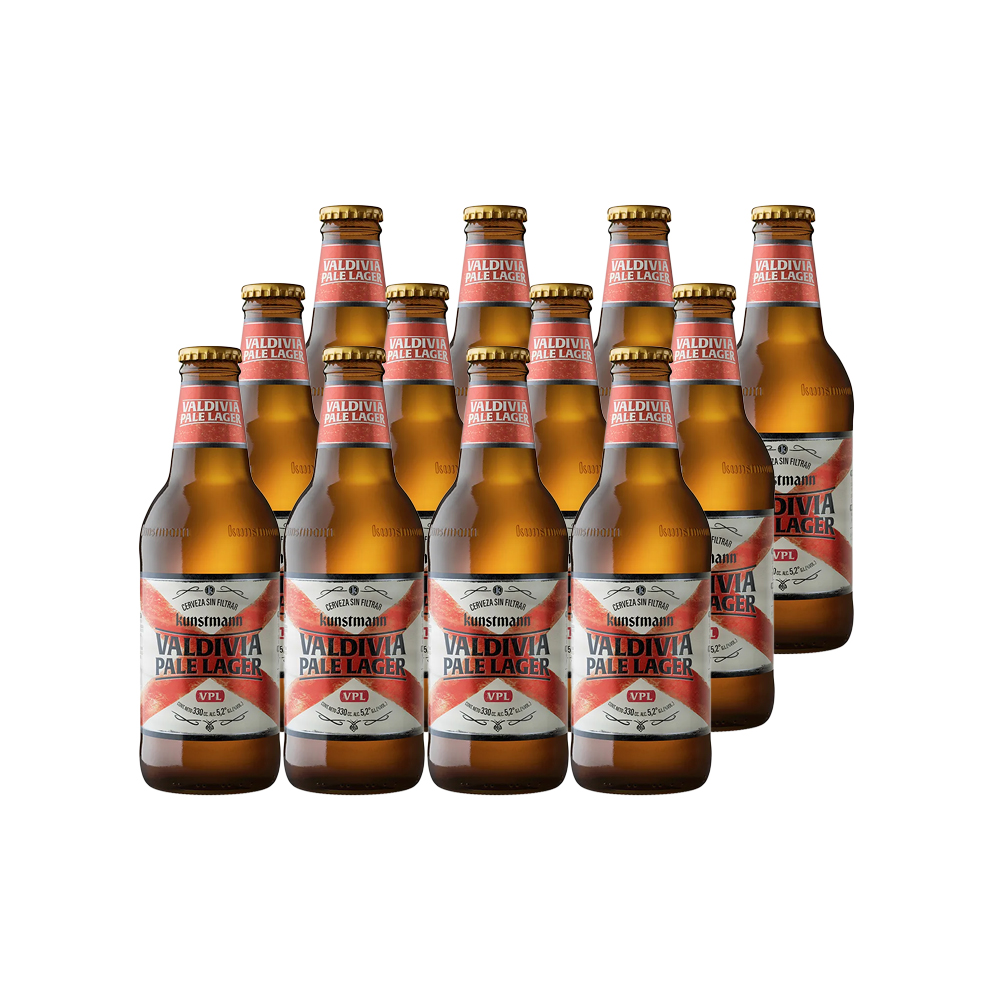 CERVEZA KUNSTMANN PALE LAGER BOTELLA 330 CC 12 UN VALDIVIA 5° - 1