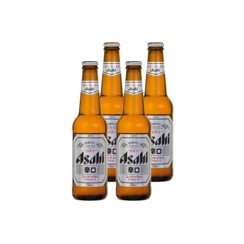 4X CERVEZA ASAHI BOTELLIN 5,2° 330CC - 1