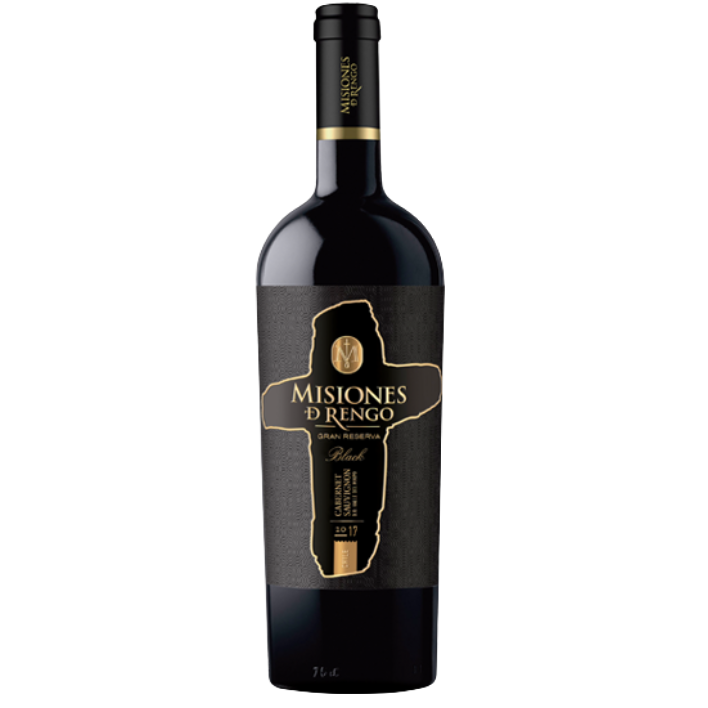 VINO TINTO CABERNET SAUVIGNON MISIONES DE RENGO BOTELLA VIDRIO 750 CC GRAN RESERVA BLACK 14° - 1