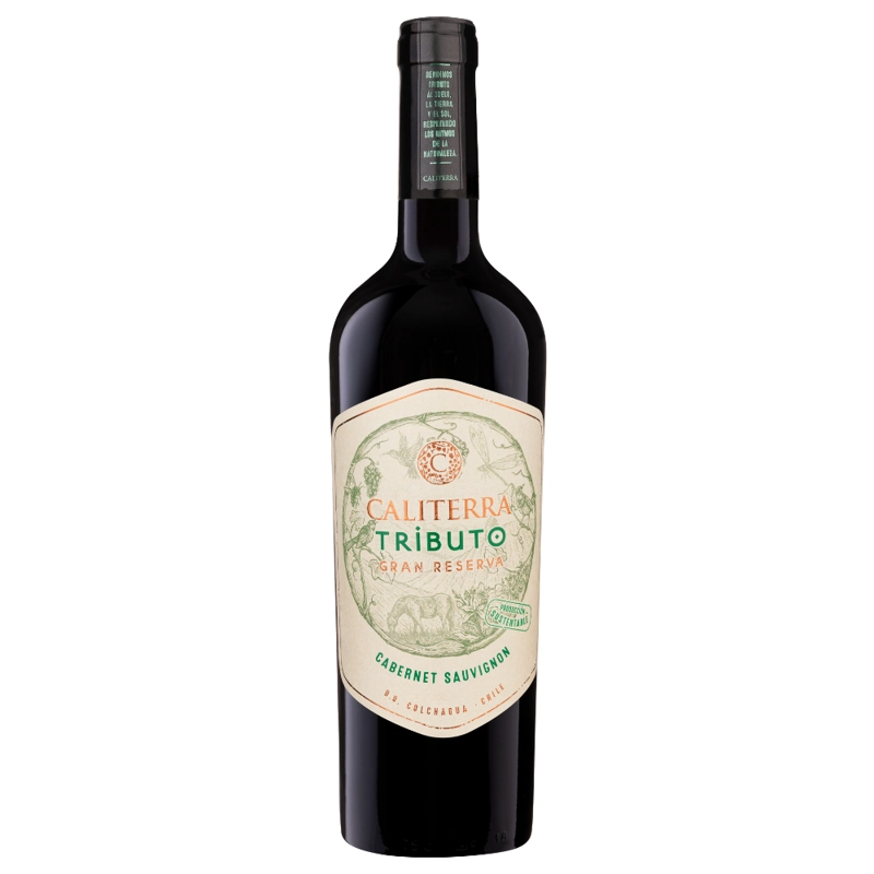 VINO TINTO CABERNET SAUVIGNON CALITERRA BOTELLA VIDRIO 750 CC TRIBUTO GRAN RESERVA 12° - 1