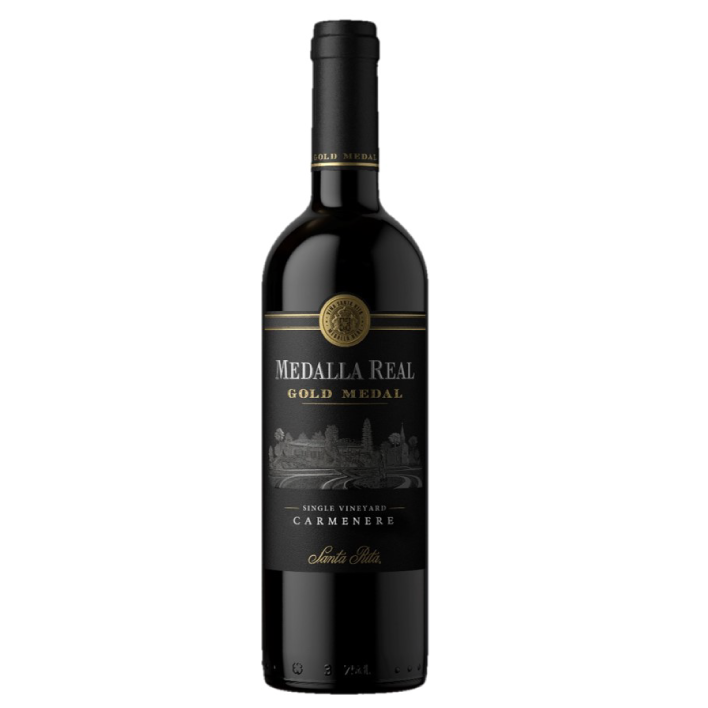 VINO TINTO CARMENERE SANTA RITA BOTELLA VIDRIO 750 CC MEDALLA REAL GOLD MEDAL 14° - 1