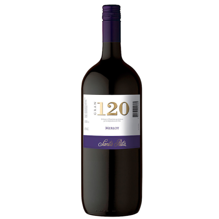 VINO SANTA RITA BOTELLON GRAN 120 MERLOT 12° 1500CC - 1