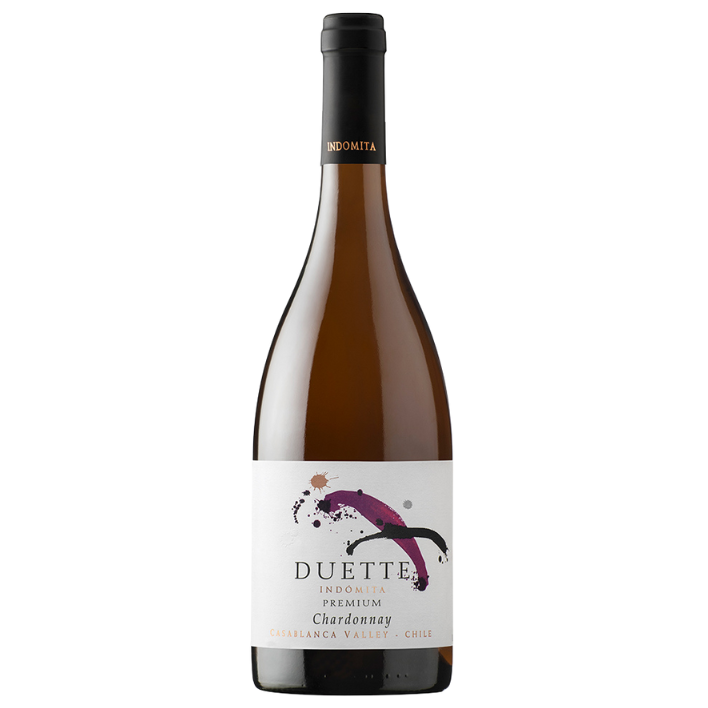 VINO BLANCO CHARDONNAY INDÓMITA BOTELLA VIDRIO 750 CC DUETTE PREMIUM 14° - 1