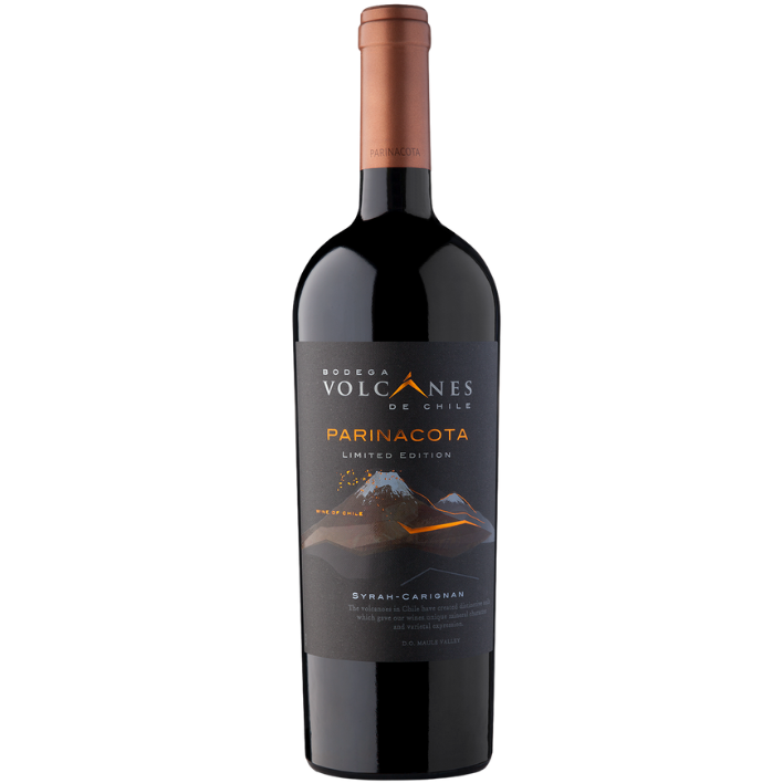 VINO TINTO ENSAMBLE SYRAH CARIGNAN VOLCANES BOTELLA VIDRIO 750 CC PARINACOTA 14.5° - 1